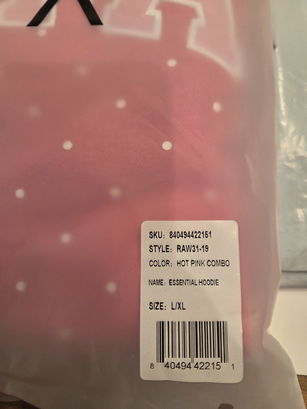 ACTA Pink Polka Dot Valentine Hooded Sweatshirt L/XL - Picture 5 of 5